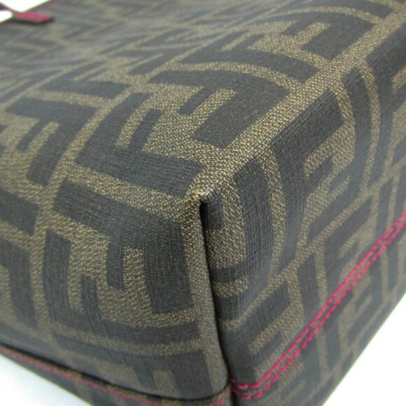 Fendi Zucca Women's PVC Shoulder Bag,Tote Bag Brown 740-022725 - Picture 3 of 12